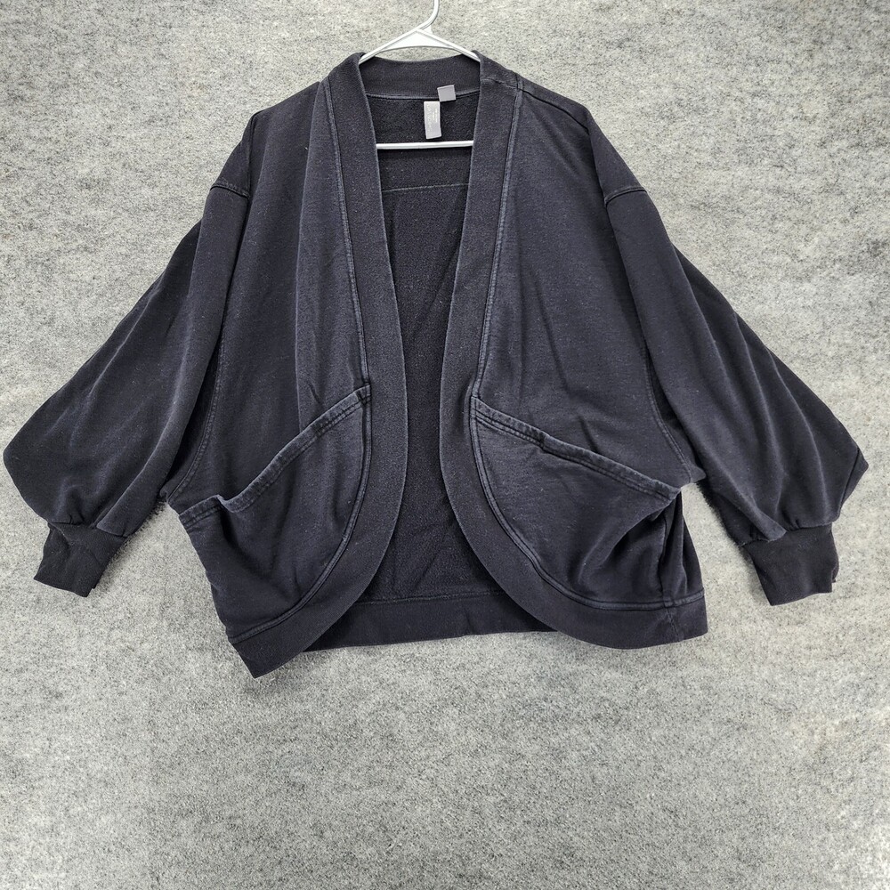 Sweaty Betty Cardigan Sweater Womens 8 3/4 Sleeve Black Open Front Activewear